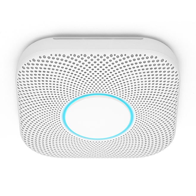Google Nest Protect Smart Smoke and Carbon Monoxide Alarm - Battery Operated - Plastic - White