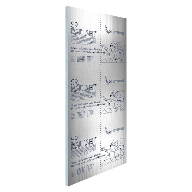 Styro Rail SR.Radiant Insulating Panel Type 1 R13 Vapour Barrier - 2 x 48 x 96-in