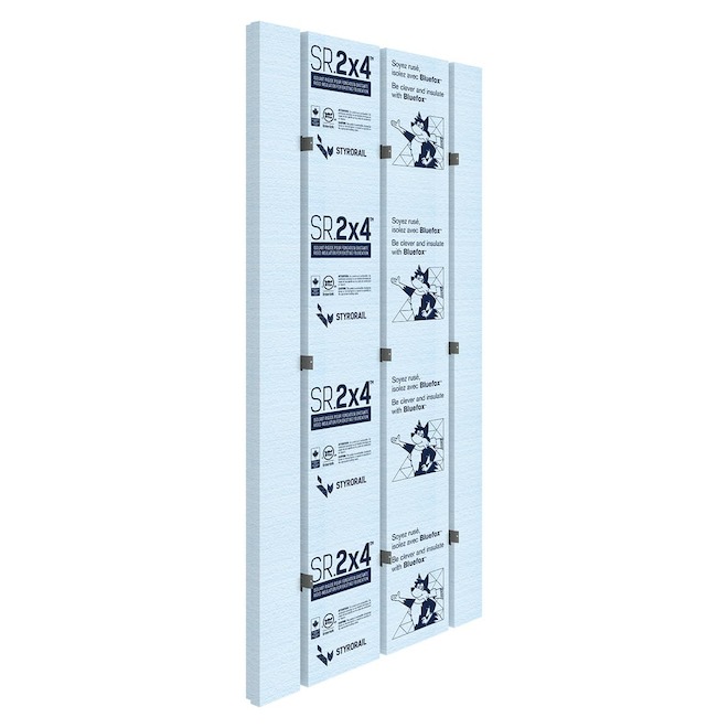 Styro Rail SR.2X4 Insulating Panel Type 1 R14 for Foundation - 3 x 48 x 96-in