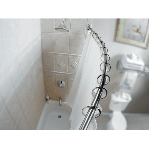 Moen Curved Shower Rod Adjustable, How To Install A Curved Shower Curtain Rod On Tile Floor