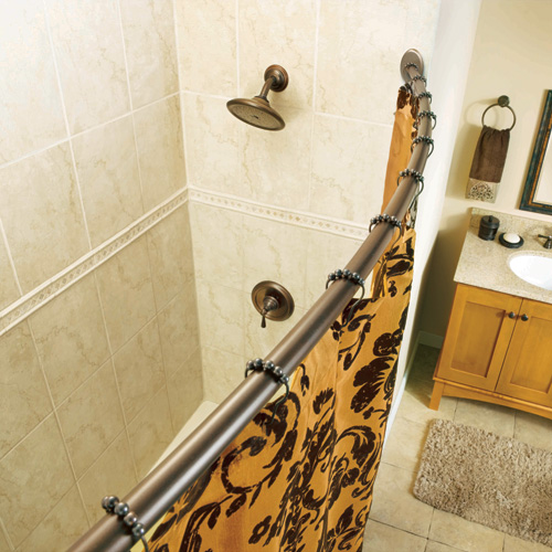 Curved Shower Rod - Adjustable from 57" to 60" - Aged Bronze