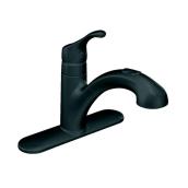Moen Renzo Black 1-Handle Deck Mount Pull-Out Kitchen Faucet - 8-In