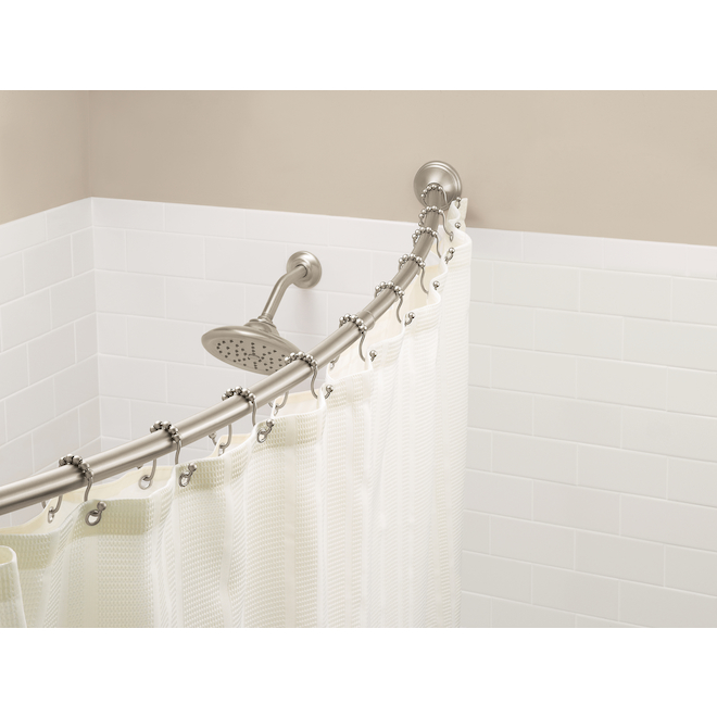 "Curved" Shower Rod - 54'' to 72'' - Brushed Nickel