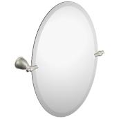 Miroir de salle de bain ovale Moen Caldwell, nickel brossé, verre/métal, 26 po de haut x 19 po de large