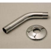 Shower Arm with Flange - Chrome - Brass - 8'' x 1/2''
