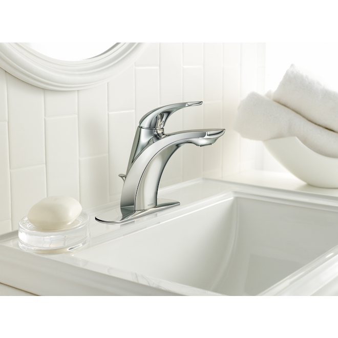 Moen Zarina Chrome 1-Handle Deck-mount Bathroom Sink Faucet, Valve Included