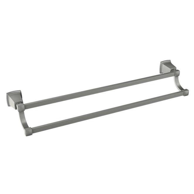 Double porte-serviettes nickel brossé Boardwalk par MOEN de 24 po