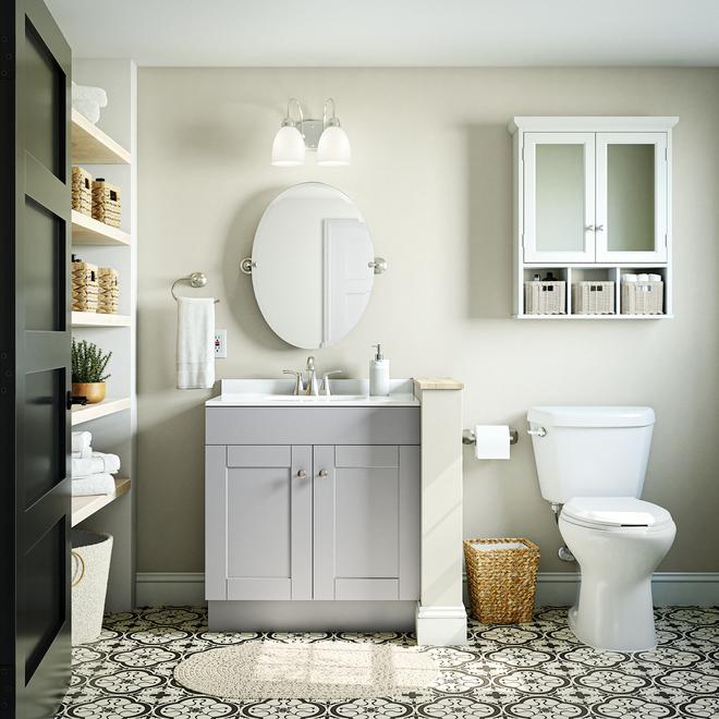 MOEN Sage Nickel Zinc/Glass WallMounted Vanity Mirror DN6892BN RONA