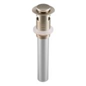 Bonde escamotable en métal pour lavabo, nickel brossé