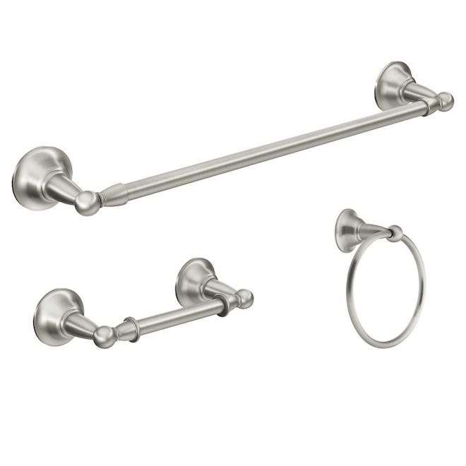 "Sage" 3-Piece Bathroom Accessory Set - Brushed Nickel