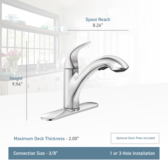 Moen Medina Polished Chrome 1 Handle Deck-Mount Pull-Out Kitchen Faucet