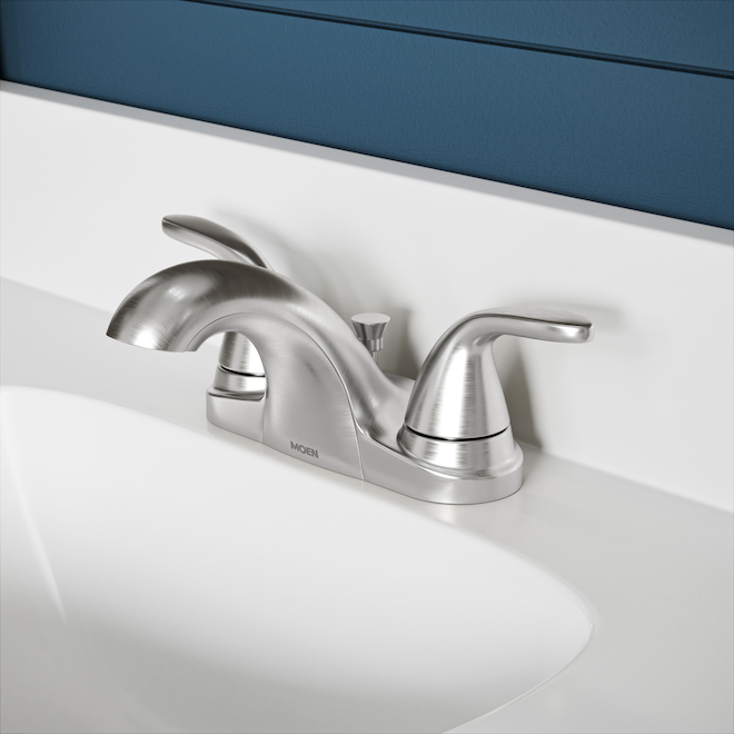 Moen Adler 2-Handle Bathroom Faucet - 4-in Centerset - Brushed Nickel