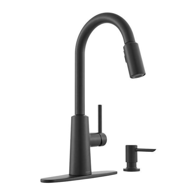 Image of Moen | Nori Black 1-Handle Deck-Mount Pulldown Kitchen Faucet | Rona