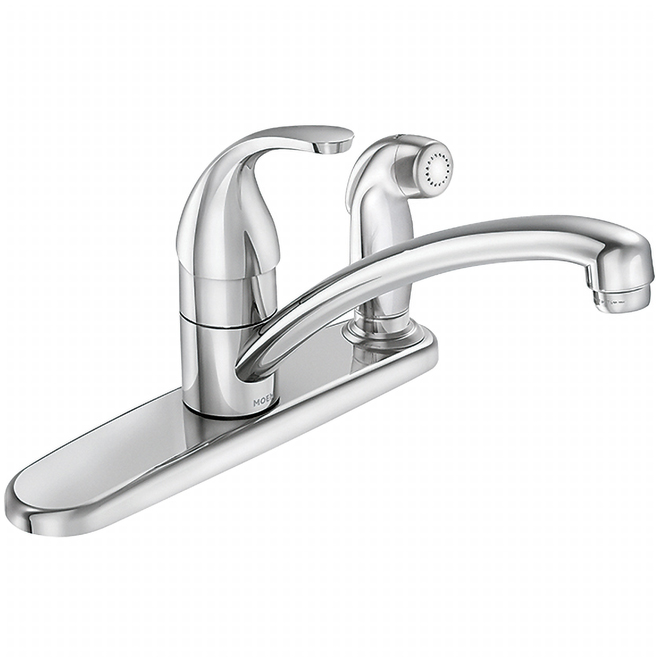 Moen Adler Chrome Single-Lever Low-Arc Kitchen Faucet with Side Spray
