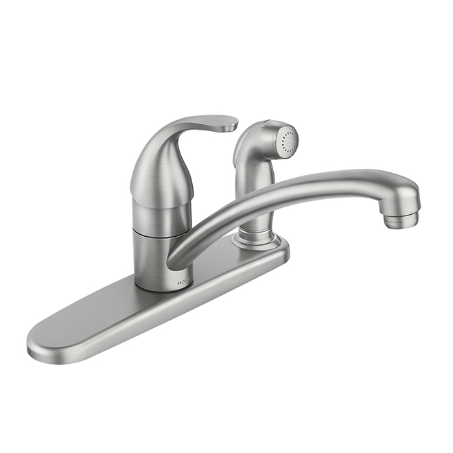 Moen Kitchen Faucet With Side Spray Adler Collection Single Lever Stainless 87605srs Rona