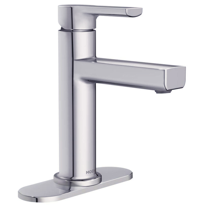 Moen Rinza Polished Chrome Single Handle Deck-Mount WaterSense Labeled Bathroom Sink Faucet