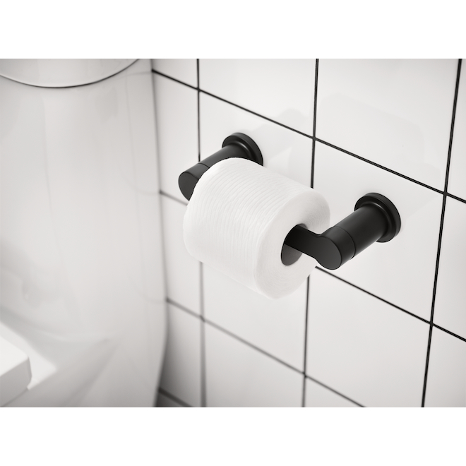 Moen Rinza Matte Black Metal Pivoting Toilet Paper Holder