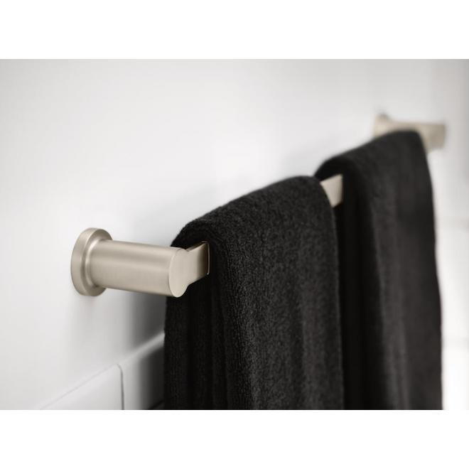 Moen Rinza 24-in Brushed Nickel Finish Metal Towel Bar