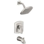 Moen Zarina Spot Resist Brushed Nickel 1-Handle Bathtub and Shower Faucet with Valve