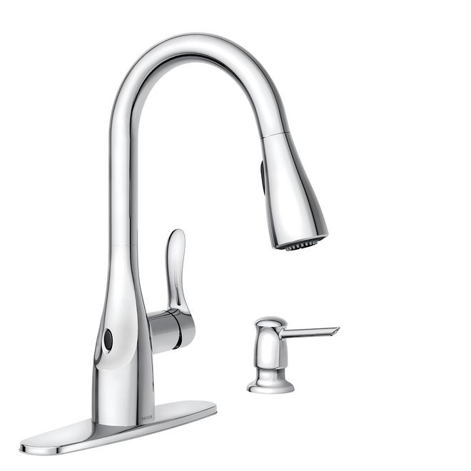 Moen Arlo Motion Sense Wave 1Handle Pull Down Kitchen Faucet and Soap Dispenser 87087EWC RONA
