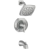 Moen Lindor Spot Resist Brushed Nickel 1-Handle Bathtub and Shower Faucet with Valve