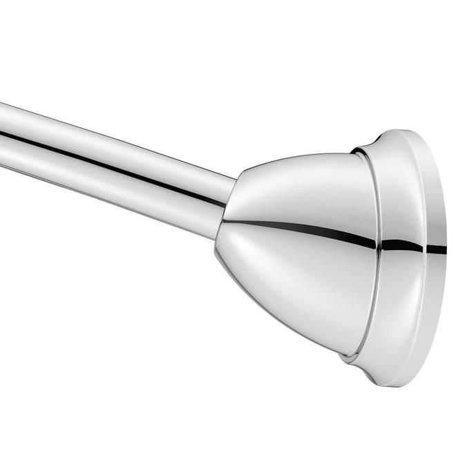 Moen Moen Curved Shower Rod With Magnetix Chrome Tension Or Permanent Mount