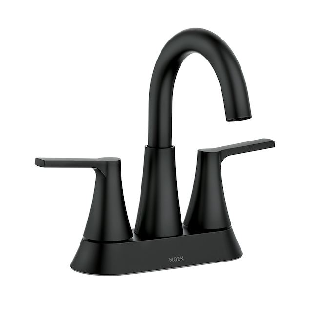 Image of Moen | Mikah 2-Handle Black Matte Lavatory Faucet - 8-In | Rona