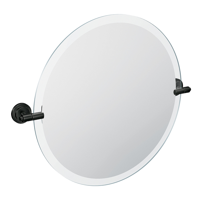 Image of Moen | Iso 24-In Matte Black Round Bathroom Mirror | Rona