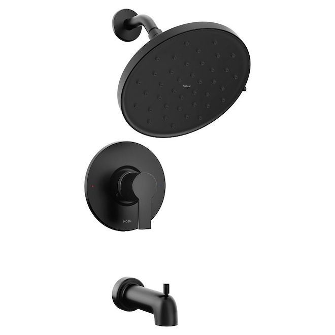 Moen Avri Matte Black 1-Handle Résidential Bath Shower Unit Faucet with Verso Rainshower