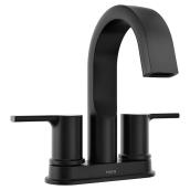 Moen Avri Matte Black 4-in Centerset 2-Handle WaterSense High-Arc Bathroom Sink Faucet with Drain