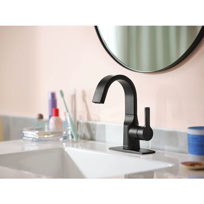 Moen Avri Single Handle Bathroom Faucet in Matte Black