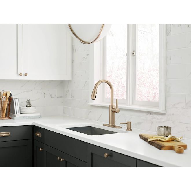Moen Durani Bronzed Gold Modern 1-Handle Deck-Mount Pull Down Residential Kitchen  Faucet 87070BZG