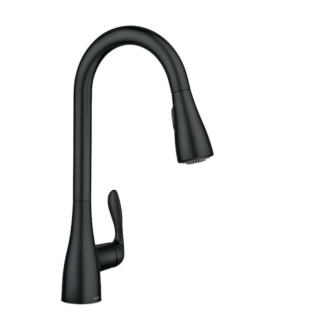 Image of Moen | Goergene Matte Black Modern 1-Handle Deck-Mount Pull Down Residential Kitchen Faucet | Rona