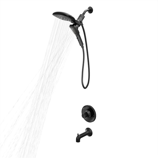 MOEN Zyla Tub and Shower Faucet Kit with 1 Handle - Matte Black
