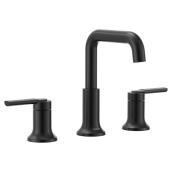 MOEN Zyla Bathroom Faucet with 2 Handles and Bent Tube Spout - Black