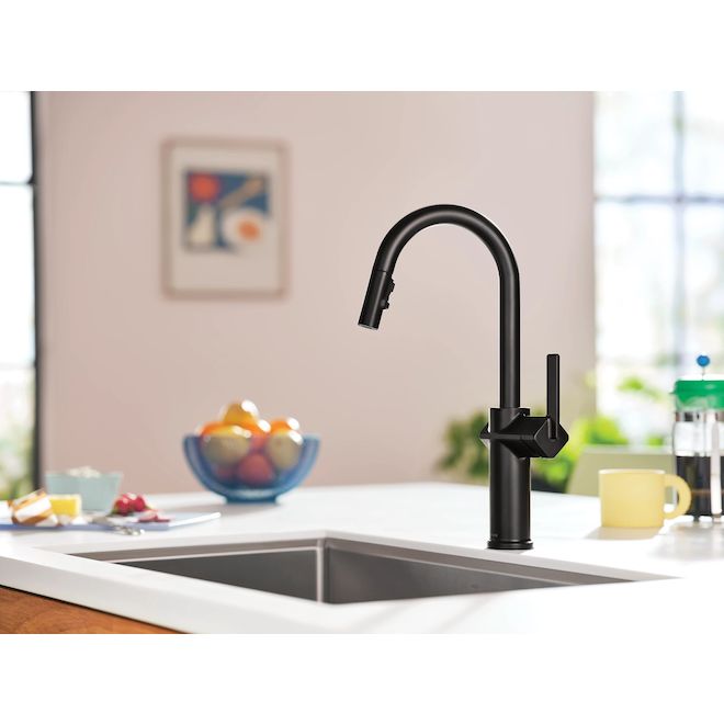 MOEN Joric Kitchen Faucet with 1 Handle and Pull-Down Spout - Matte Black