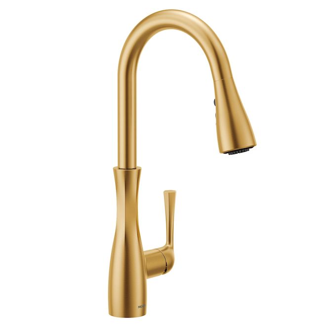 MOEN Arlia Kitchen Faucet with 1 Handle and Pull-Down Spout - Gold