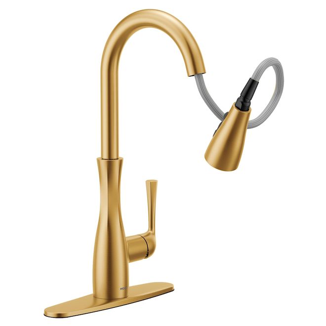 MOEN Arlia Kitchen Faucet with 1 Handle and Pull-Down Spout - Gold