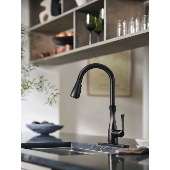MOEN Arlia Kitchen Pulldown Faucet with 1 Handle - Matte Black