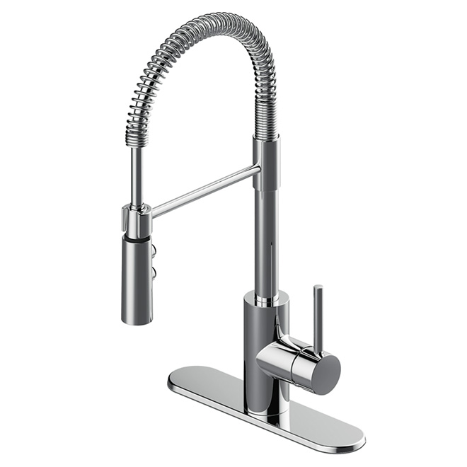 Single-Handle Zen Kitchen Faucet - Brass/Zinc - Chrome