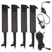 LED Garden Path Lights - 4 LED - 7 Pieces - Black