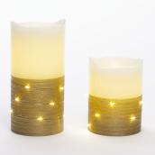 Chandelle sans-flamme avec lumière grain de riz, pqt/2