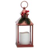 Lanterne antique, chandelle sans-flamme blanche, 4 x 10,75''