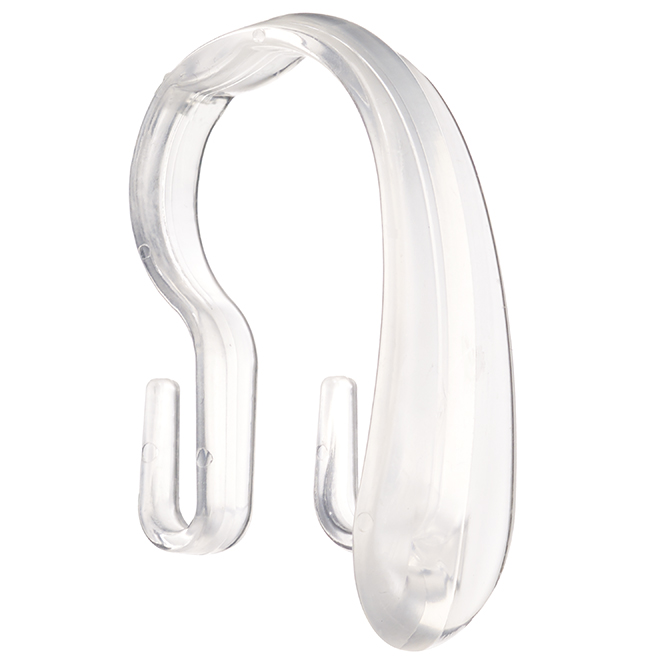 Shower Curtain and Liner Double Hooks - Clear - 12 Pack