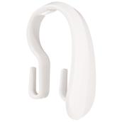 Shower Curtain and Liner Double Hooks - White - 12 Pack