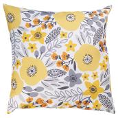 Decorative Patio Cushion - Polyester - 17x17" - Yellow Flowers