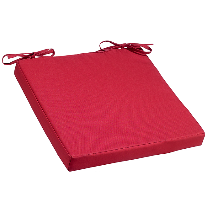 Seat Cushion - Polyester - 15-in x 15-in x 1.75-in - Red