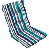 Coussin à haut dos, polyester, 47'' x 20'', ligné/aqua uni