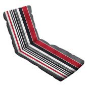 Coussin chaise longue, polyester, 70 x 20 x 4,5 po, rayé