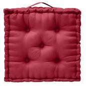 Coussin extérieur carré, polyester, 20 po x 4 po, rouge